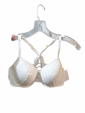 NWT Auden White Lace Front-Close Racerback Bra, 40D